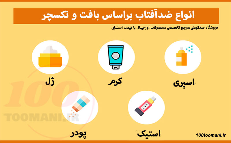 انواع ضدآفتاب براساس بافت و تکسچر